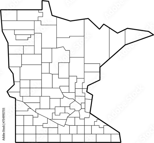 outline drawing of minnesota state map.