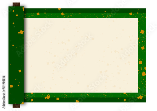 巻物の背景枠・緑