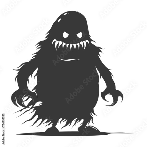 Silhouette slimer monster black color only full body photo