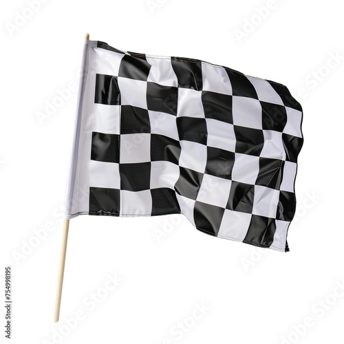checkered flag isolated on white