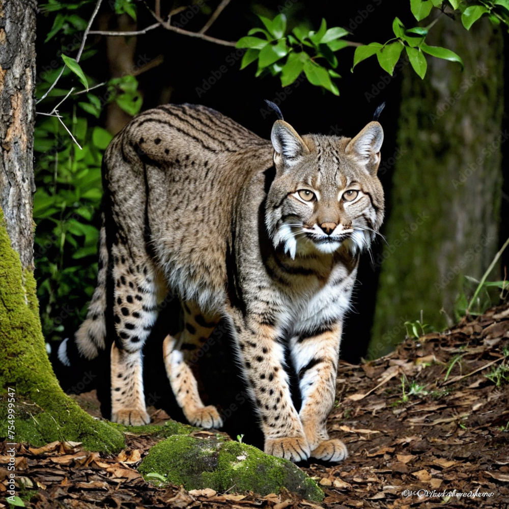 Obraz premium The Stealthy Predator Exploring the Bobcat World