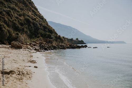 Fototapeta Naklejka Na Ścianę i Meble -  Calm Agios Thomas beach in Kefalonia, Greece