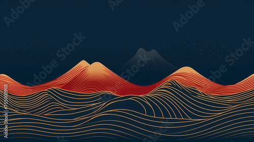 Mountain peak illustration  abstract art