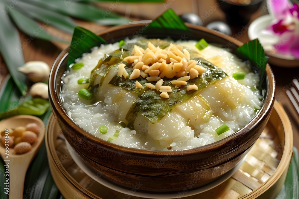 Coconut Rice Porridge with Fish and Chinese New Year Flair A Tempting ...