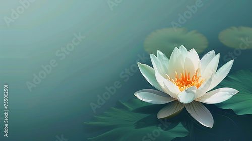 the white lotus flower on the pond, spirit of relaxation