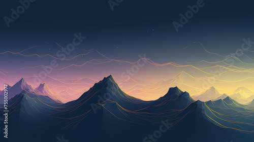 Mountain peak illustration, abstract art