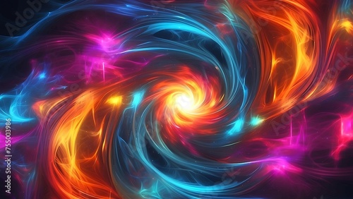 Colorful vortex energy cosmic spiral waves multi color vortex background 