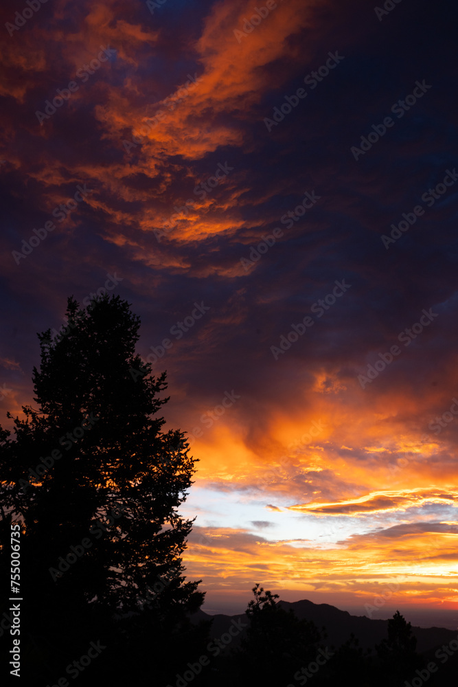 Beautiful Colorful Cloudy Sunrise Over Mountains in Boulder, Colorado