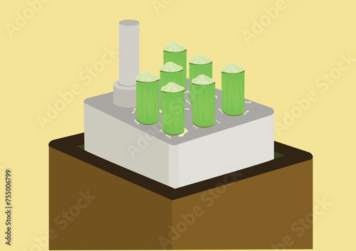 Putu Bambu cake is an Indonesian  traditional food. Made using bamboo and heated with steam. Vector illustration of Indonesian traditional cake. 