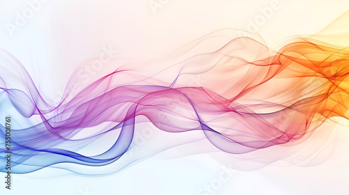 Vibrant swirling smoke waves on bright orange backdrop creating dynamic abstract design, 3D illustration, Subtle abstract background with soft pastel waves. Gradient colors © Nasim