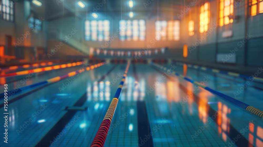 An indoor pool without people An indoor pool without people