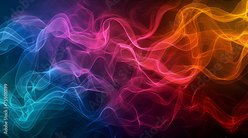 abstract colorful smoke on a black background ,abstract colorful background with lines and waves