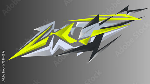 Race car sticker stripes combined with lightning shape styles