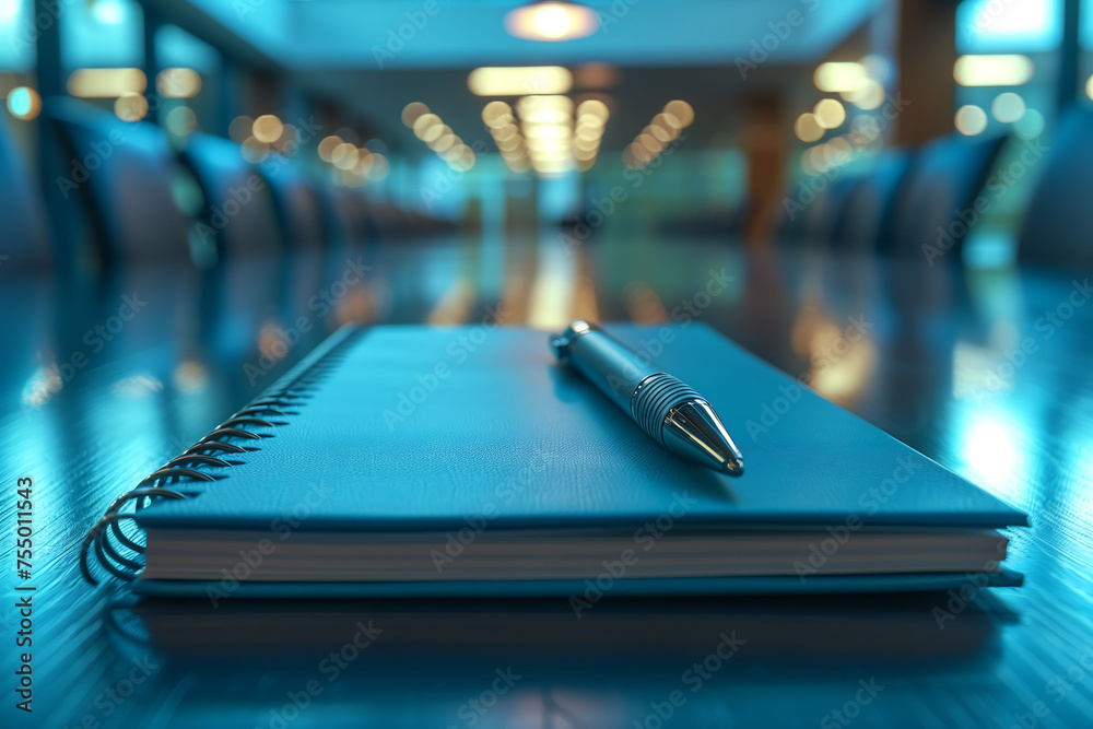 Conference room style, stylish notepad and pen ensemble Conference room style, stylish notepad and pen ensemble