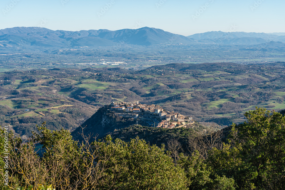 Panoramic view of Sant'Oreste village, in the Province of Rome, Lazio, Italy.