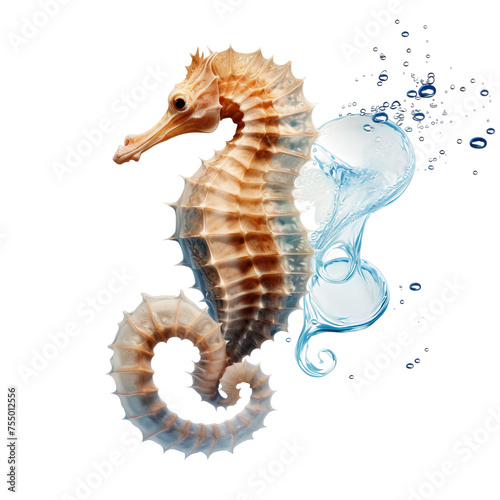 colorful seahorse isolated on white background  © Buse