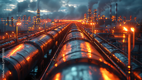 main gas and oil pipelines, large factories 
