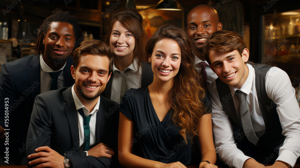 Group of diverse young professionals posing confidently with crossed arms Group of diverse young professionals posing confidently with crossed arms