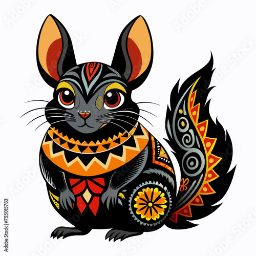 Chinchilla vector in the Mexican Style 