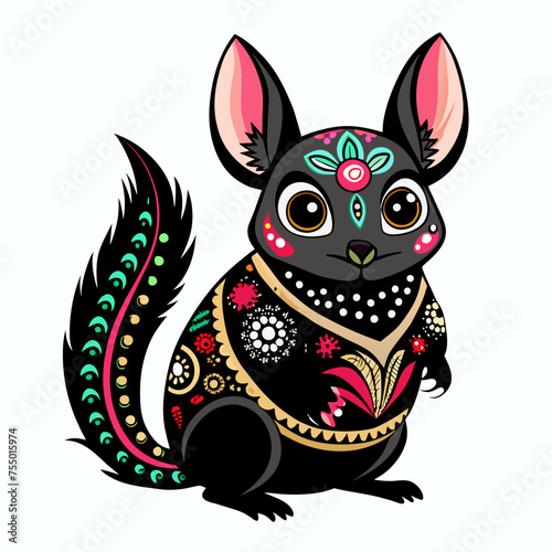 Chinchilla vector in the Mexican Style 