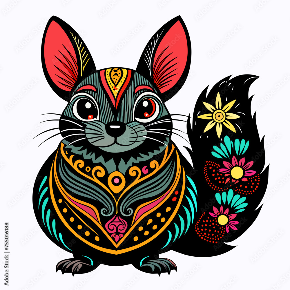 Chinchilla vector in the Mexican Style 