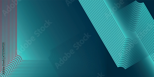 Abstract glowing circle lines on dark blue background. Modern shiny blue diagonal rounded lines pattern. Geometric line art. Futuristic technology concept.