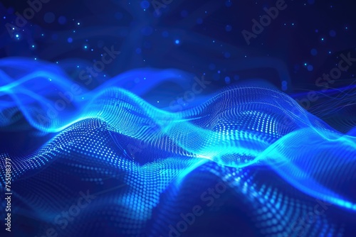 Get Lost in the Blue Sound - Vibrant Blue Background with Music Wave, Volume and Disco Night Vibe