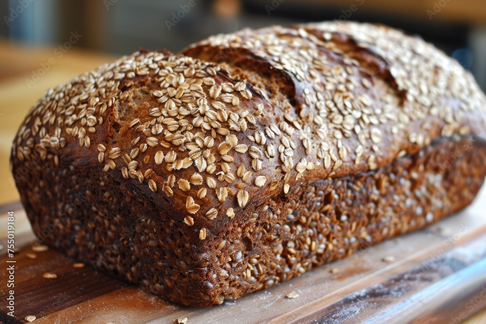 Healthy Whole Wheat Bread Loaf for Nutritious Eating with Oats, Flax and Millet Grains Healthy Whole Wheat Bread Loaf for Nutritious Eating with Oats, Flax and Millet Grains