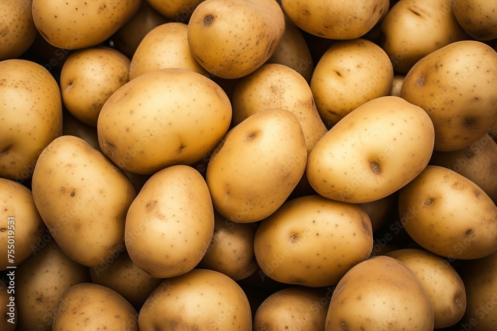 Nutritious Ripe potatoes. Land fresh garden. Generate Ai Nutritious Ripe potatoes. Land fresh garden. Generate Ai