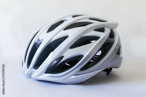 Isolated Bike Helmet for Maximum Protection and Safety in White Color. Sport Hat and Object for Head Construction