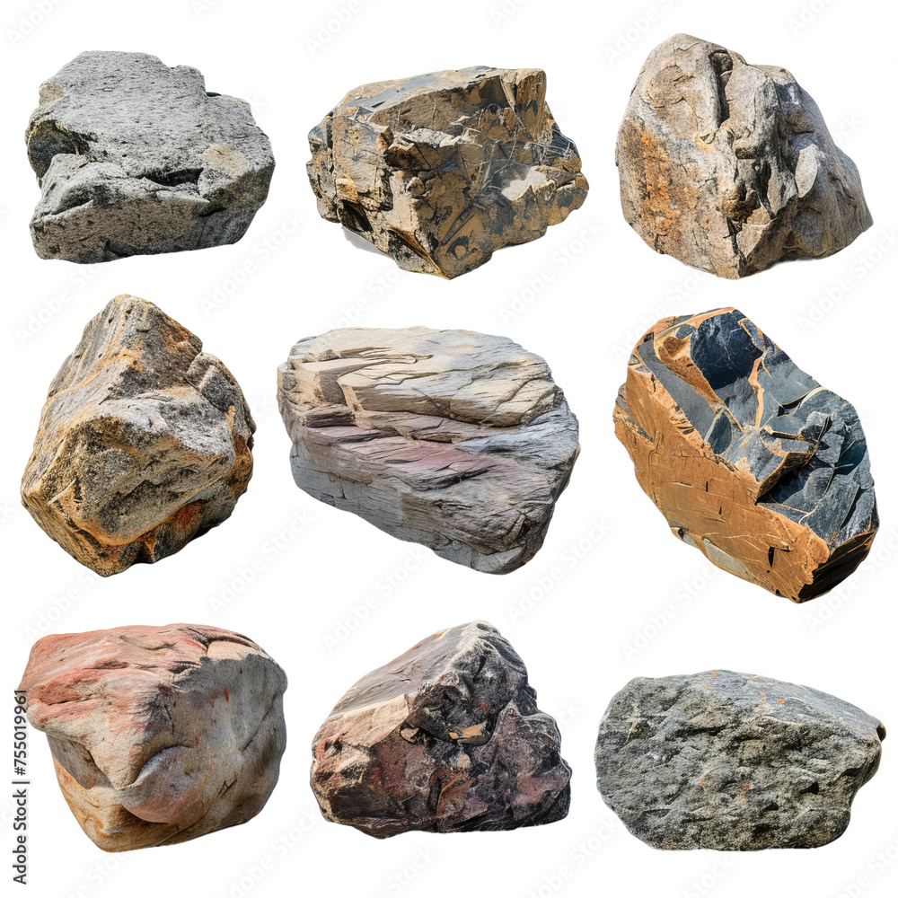 set of stones isolated on white set of stones isolated on white