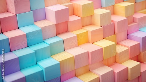 rainbow wooden blocks background