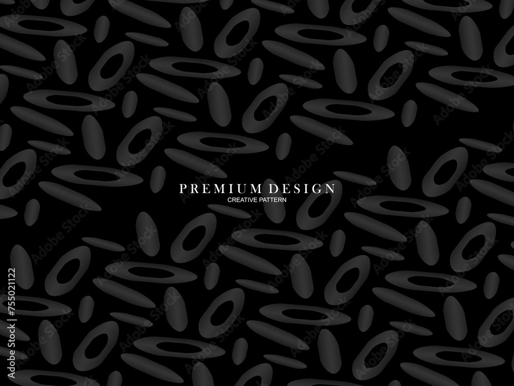 Abstract futuristic dark black background with modern design. Realistic 3d wallpaper with luxurious flowing lines. Elegant background for posters, websites, brochures, cards, banners, apps, etc.