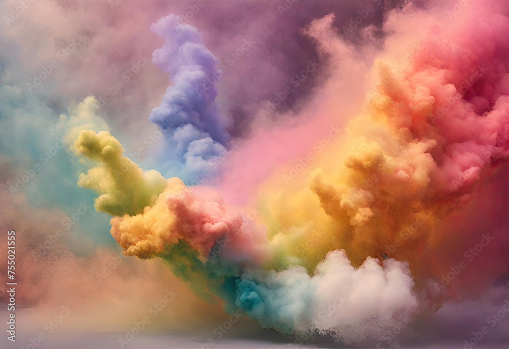 Naklejka premium rainbow smoke