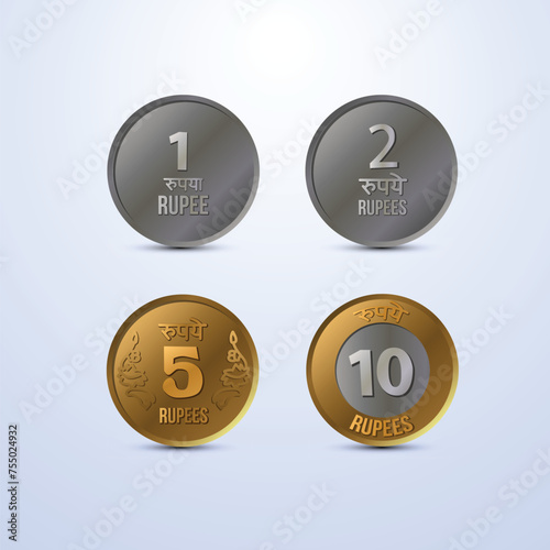 Indian currency coins.