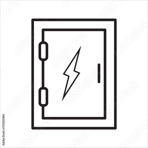 electric panel box vector. Electric distribution icon. editable on white background