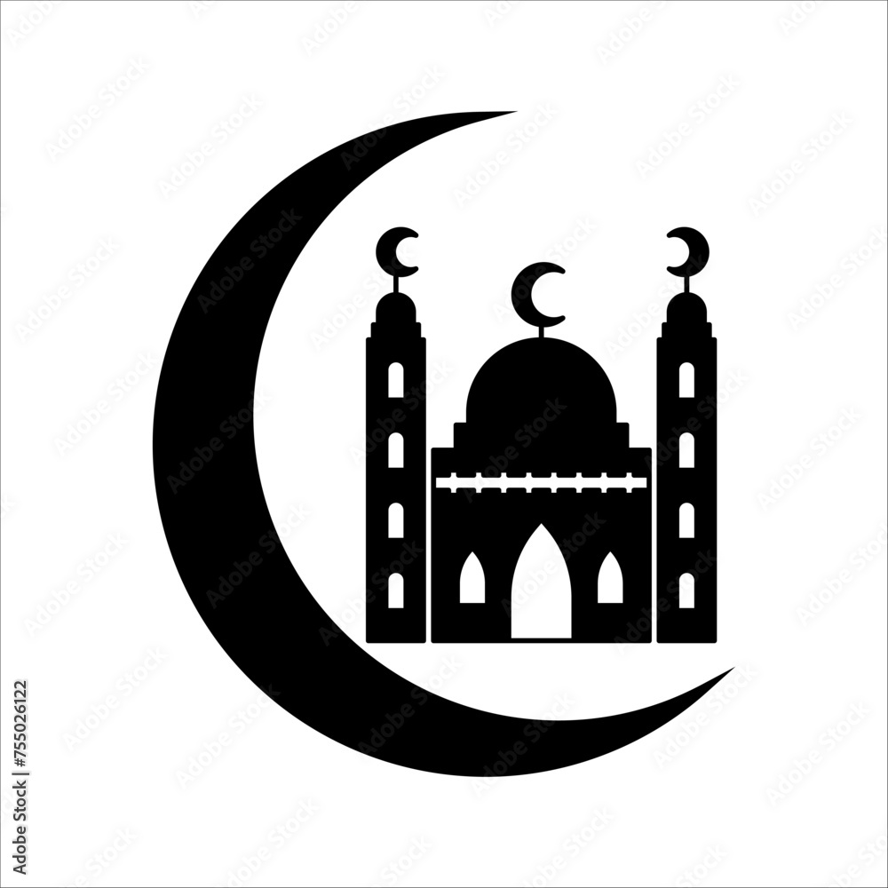 Mosque line icon, outline vector sign, linear style pictogram isolated on white. Symbol, logo illustration. Editable stroke. Pixel perfect