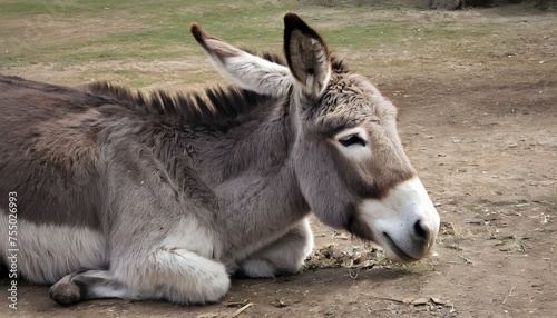 A Donkey With Its Head Bowed Resting © Aaira