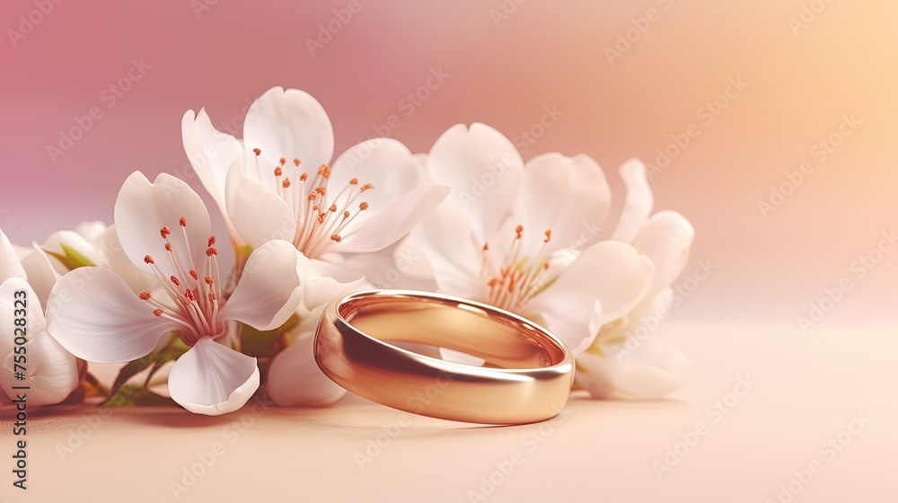 two wedding ring on pastel background two wedding ring on pastel background