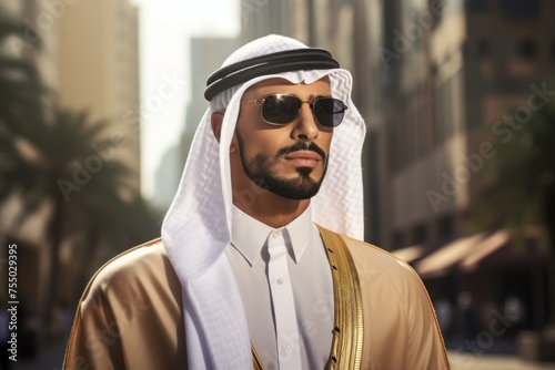 Professional Smiling arab businessman. Adult happy. Generate Ai
