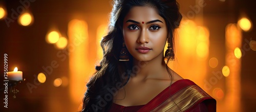 Elegant Indian Woman in Vib...