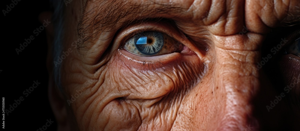 Captivating Portrait of a Senior Woman with Striking Blue Eyes and Elegant Silver Hair Captivating Portrait of a Senior Woman with Striking Blue Eyes and Elegant Silver Hair