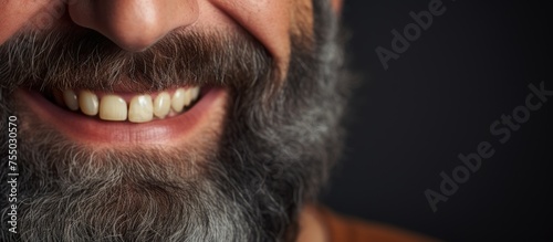 Bearded Man Radiates Joy and Confidence with a Bright Smile and Friendly Demeanor