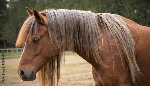 A Horse With Its Mane Tangled Needing Grooming © Zoya
