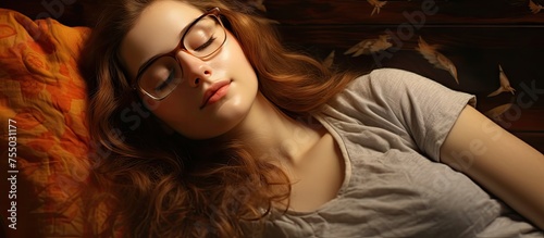 Tranquil Woman Relaxing on ...