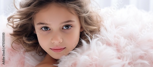 Adorable child playfully we...