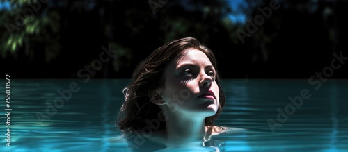 Serene Woman Relaxing in a ...
