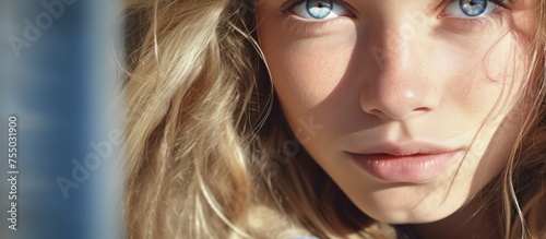 Captivating Woman with Blue...
