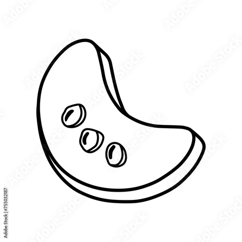 Kue Kacang Line Art Drawing Doodle Indonesian Kue Kering for Lebaran Idul Fitri Vector Illustration