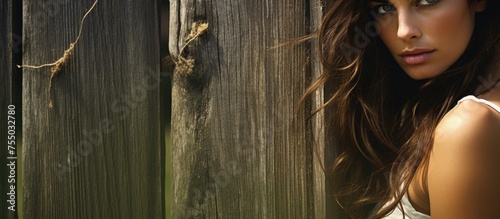 Serene Young Woman Embracin...